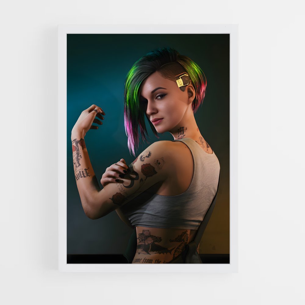 Poster Judy Alvarez Captivant – affiche Cyberpunk (vue 3)